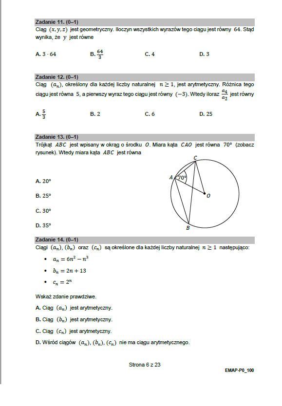 matematyka matura próbna arkusz 2021