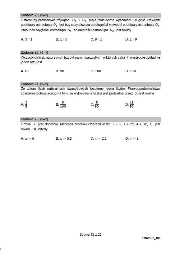 matematyka matura próbna arkusz 2021