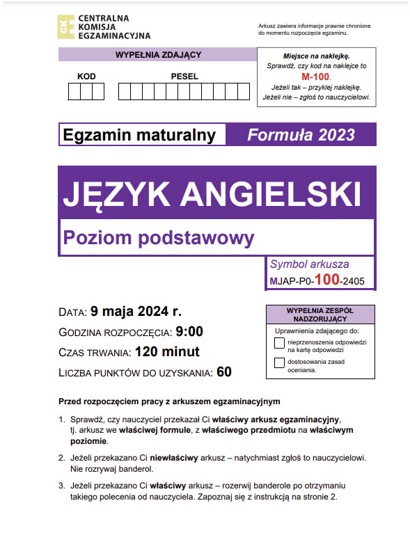 Zmiany na maturze z języka angielskiego w 2025 roku