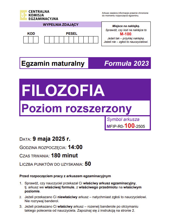 Jakie są zadania na maturze z filozofii