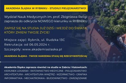 Nowy kierunek studiów na Akademii Śląskiej w Rybniku – Pielęgniarstwo